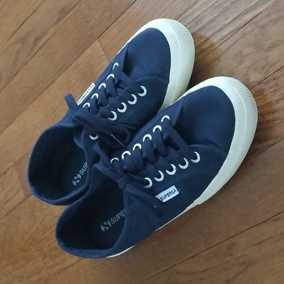 Superga Shoes - Superga Navy Canvas Sneakers